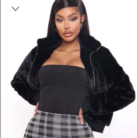 Fashion Nova Andi Faux Fur Bomber Jacket - Picture 2 of 8
